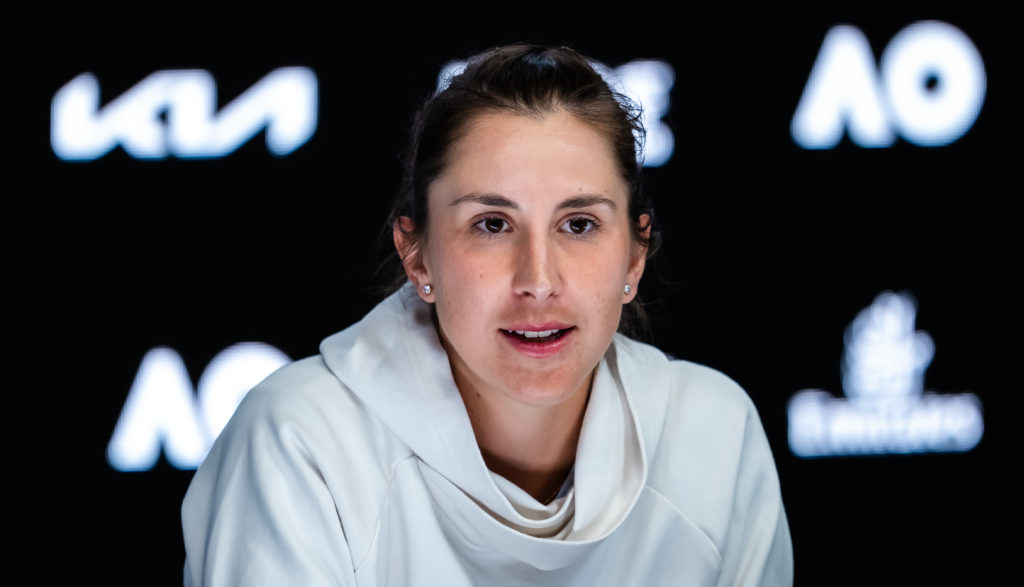 Belinda Bencic speaking in her press conference at the 2025 Australian Open.