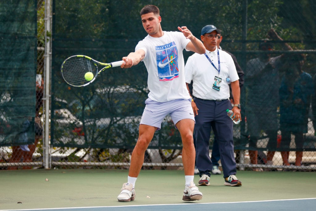 Carlos Alcaraz, Francis Tiafoe And Monica Puig Tenis Clinics
