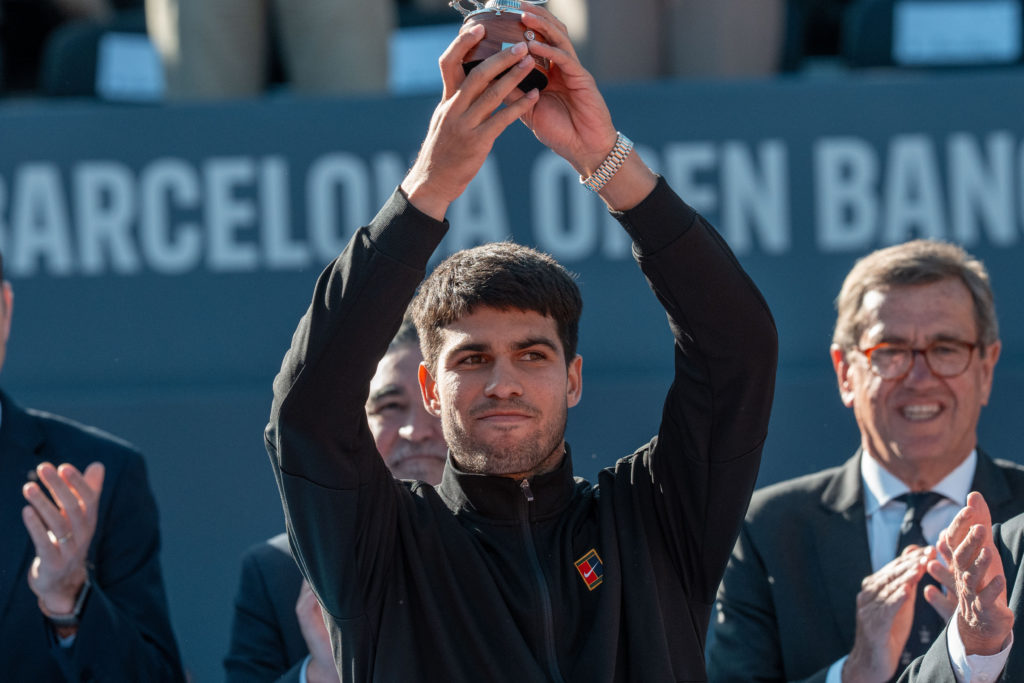 Carlos Alcaraz Garfia Spanish tennis player displays the