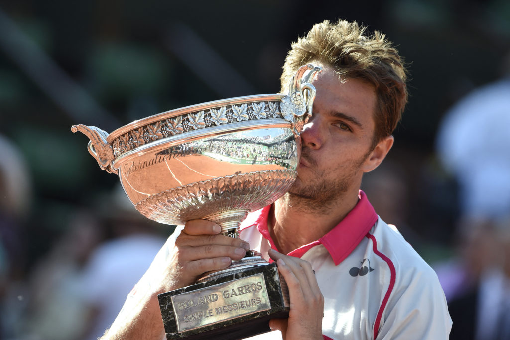 Stan Wawrinka celebrates after winning the 2015 French Open