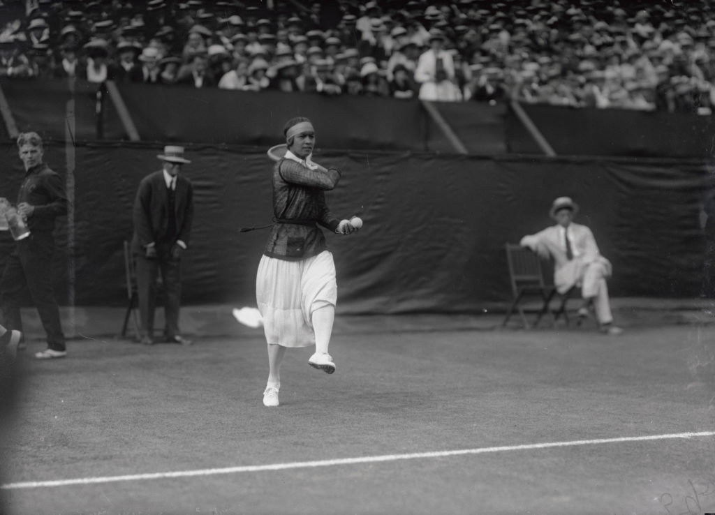 Molla Mallory and Suzanne Lenglen Playing Tennis