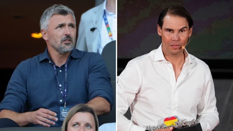 Goran Ivanisevic attends the UEFA EURO 2024 group stage match, and Rafael Nadal during a tribute of Rafael Nadal celebrated at COE headquarters