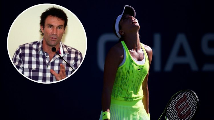 Laura Robson of the United Kingdom reacts against Naomi Broady of the United Kingdom during her first round Women's Singles match on Day Two of the...