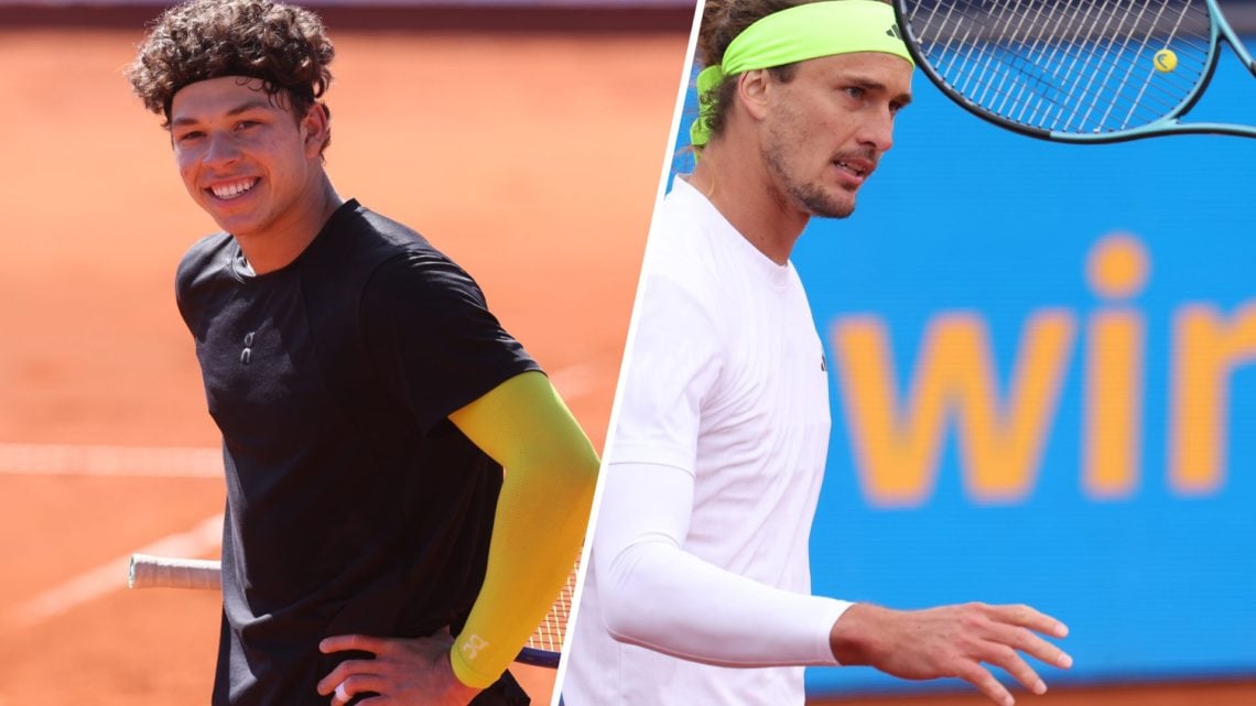 Ben Shelton and Alexander Zverev in the Munich Open final