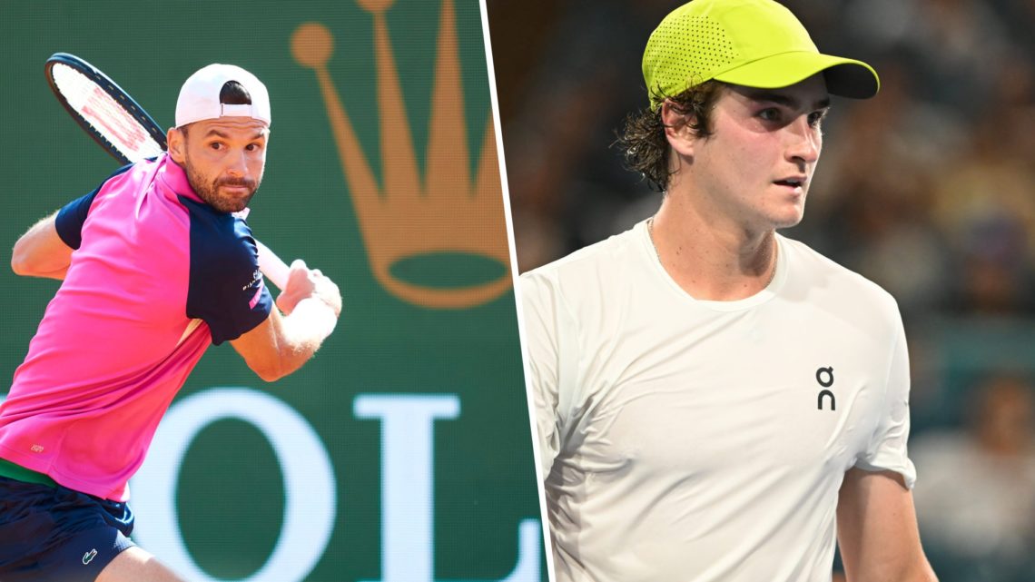 Right: Grigor Dimitrov and Left: Joao Fonseca