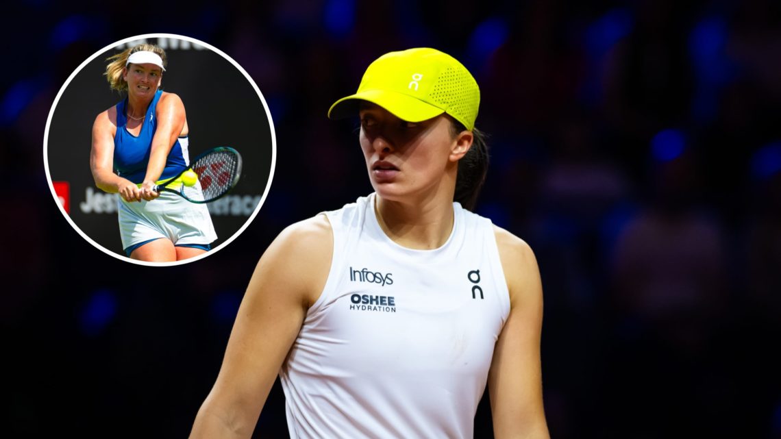 Iga Swiatek plays at the 2025 Porsche Tennis Grand Prix, inset CoCo Vandeweghe plays in Berlin in 2023