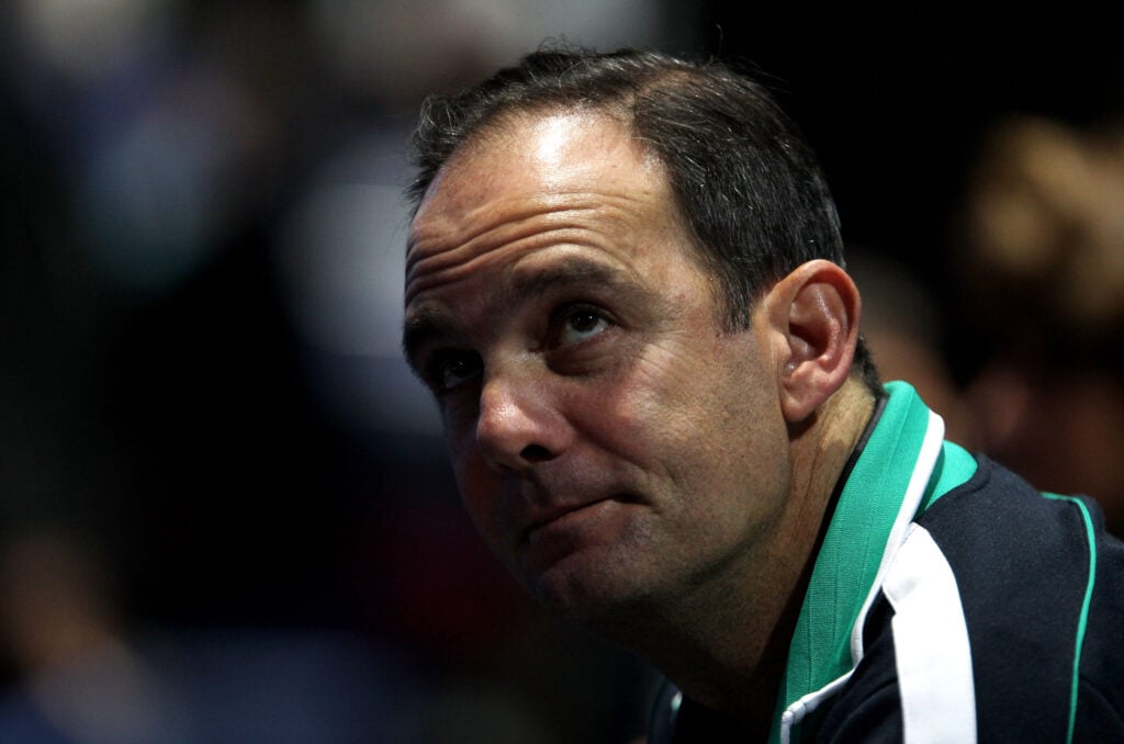 Paul Annacone watches on during the 2010 ATP Finals