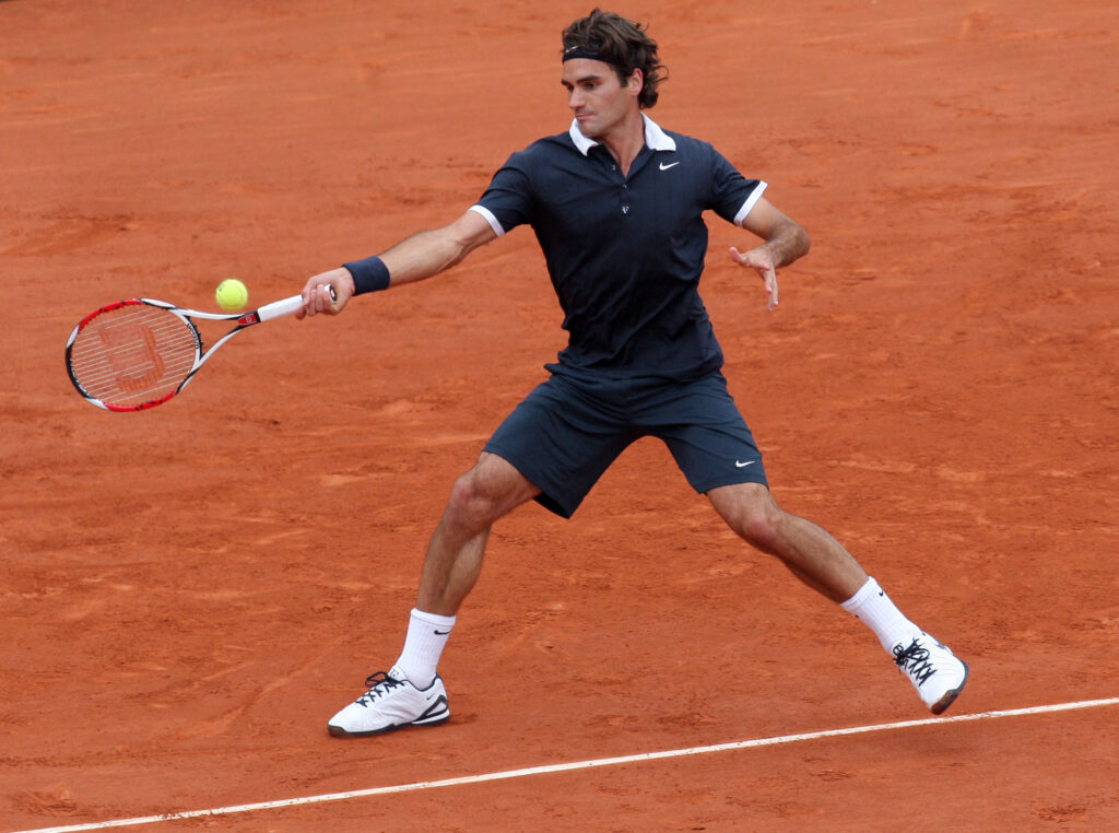 Roger Federer in action at Roland Garros.