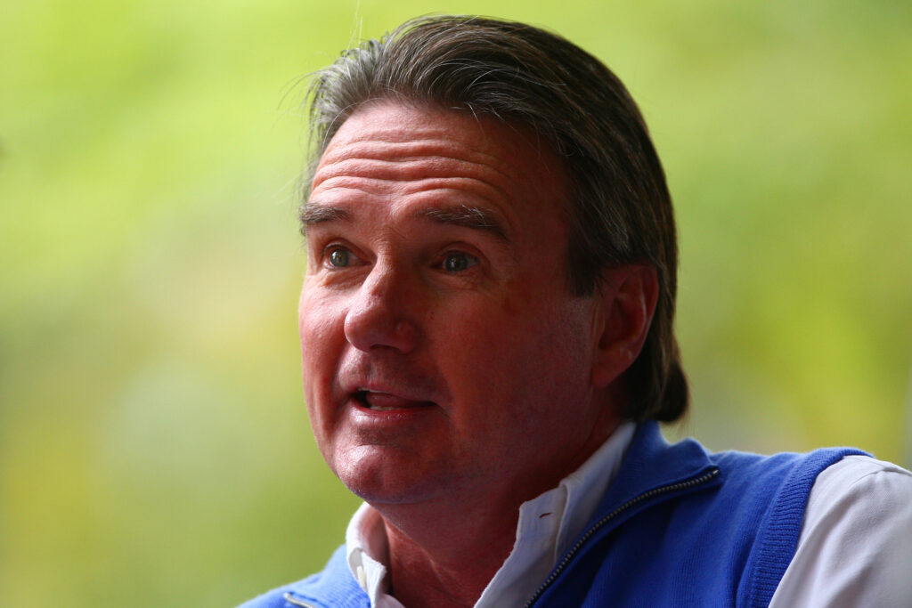 Jimmy Connors answers questions during an interview at the 2012 US Open