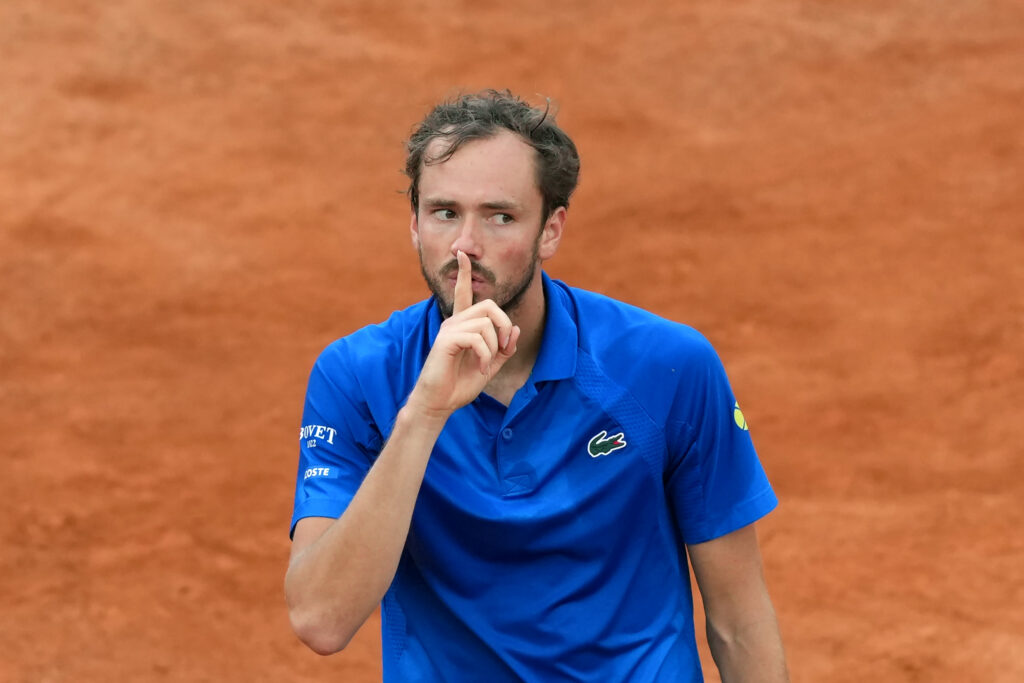Daniil Medvedev of Russia during the match against Lorenzo