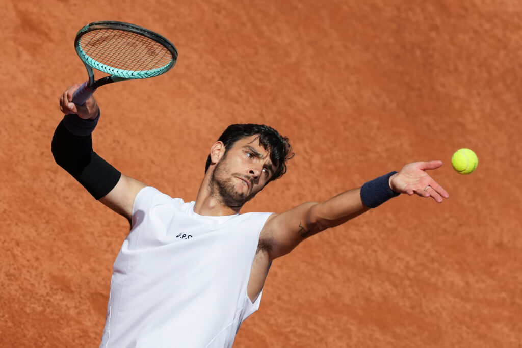Lorenzo Musetti of Italy during the match against Daniil