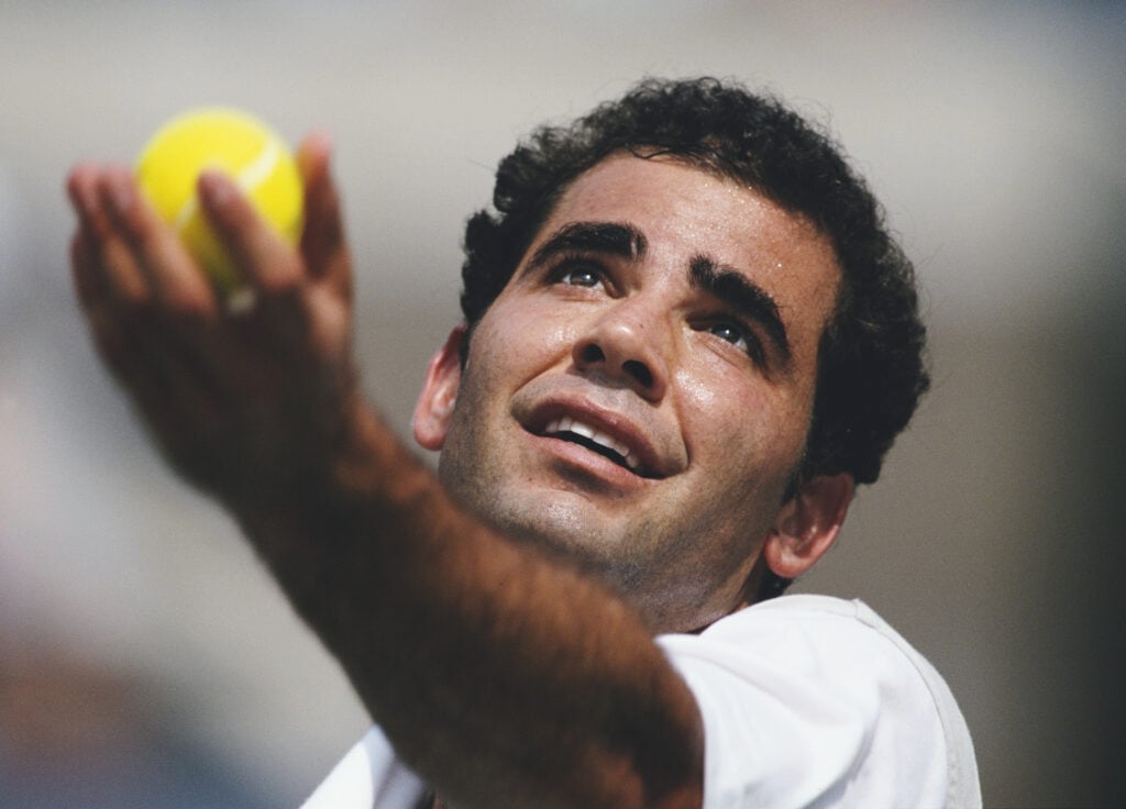 Pete Sampras serving at the 2000 US Open