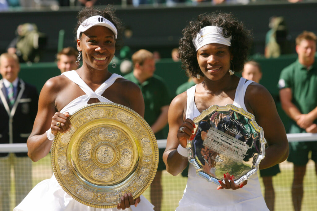 Venus Williams poses with the trophy after winning Wimbledon in 2008