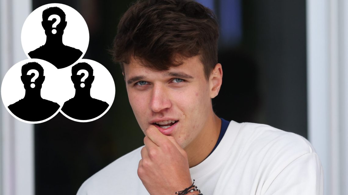 Jakub Mensik of Czech Republic attends his press conference during the Media Day during the Mutua Madrid Open 2025, with three mystery person insets.
