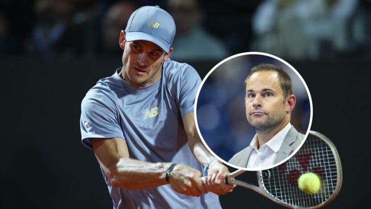 Tommy Paul (L) at the Italian Open, Andy Roddick (R) at the US Open