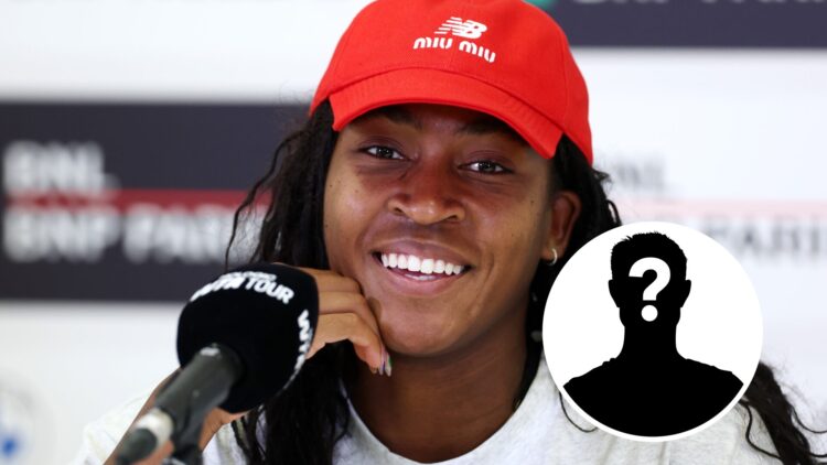 Coco Gauff at a press conference in Rome