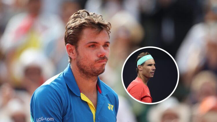 Stan Wawrinka (L) at the French Open in 2017, Rafael Nadal (R) at the Brisbane International