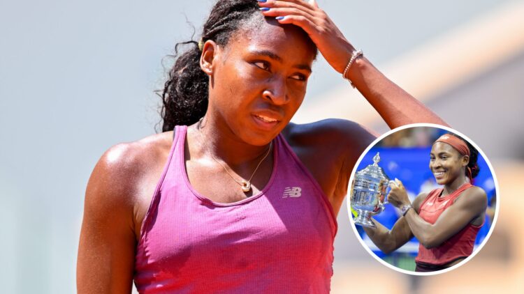 Coco Gauff training at the French Open ahead of trying to win her second Grand Slam title