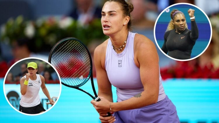 Aryna Sabalenka/Iga Swiatek/Serena Williams split