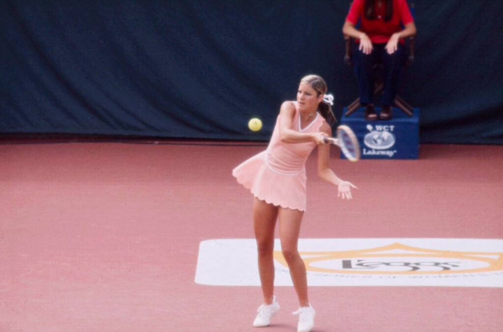Chris Evert Competing In The 1977 L'Eggs World Series
