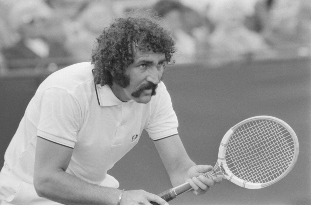 Ion Tiriac in action at the 1973 British Hard Court Championships