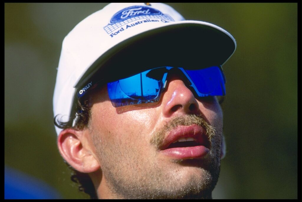 Karsten Braasch of Germany looking on during the 1995 Australian Open