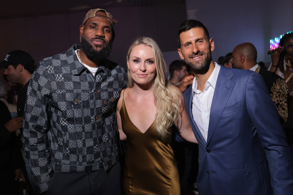 LeBron James, Lindsey Vonn and Novak Djokovic attend 'Prelude to the Olympics' at Fondation Louis Vuitton.