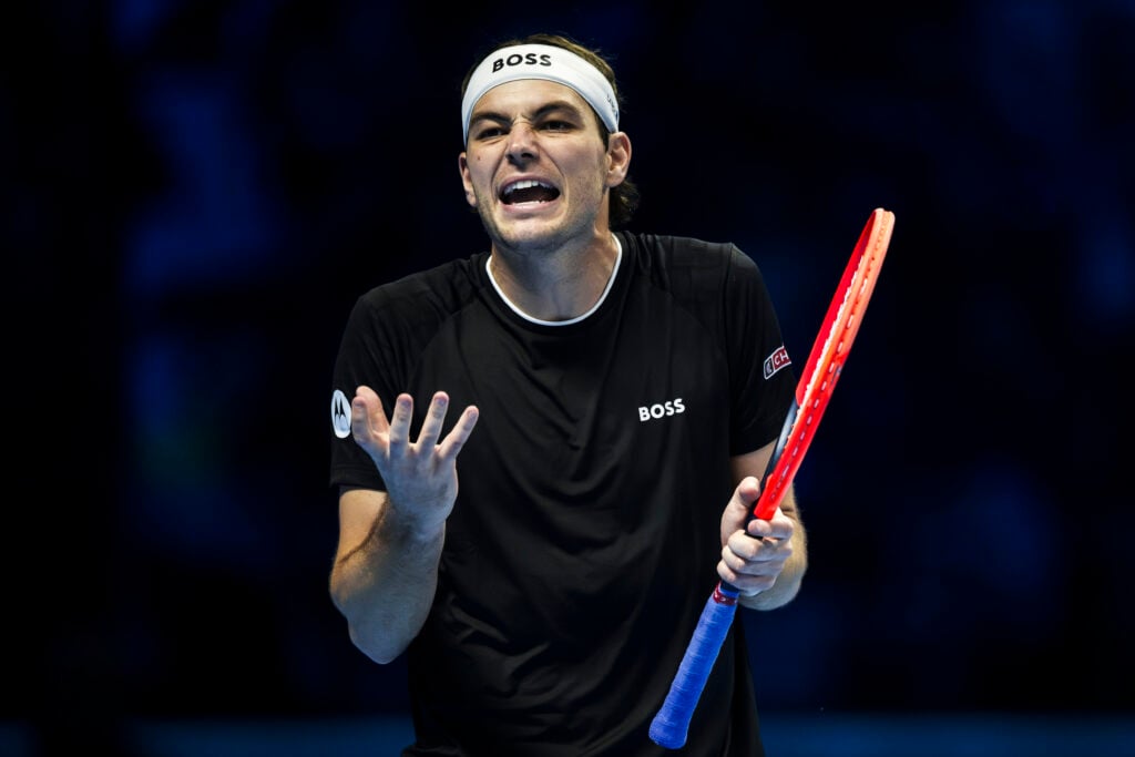 Taylor Fritz of USA looks dejected during his semi-final