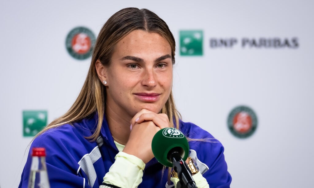 Aryna Sabalenka speaks to the media ahead of the 2025 French Open