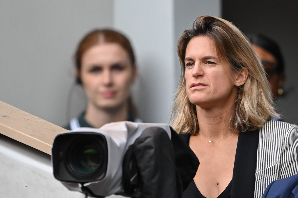 Amélie Mauresmo is seen at Roland Garros.