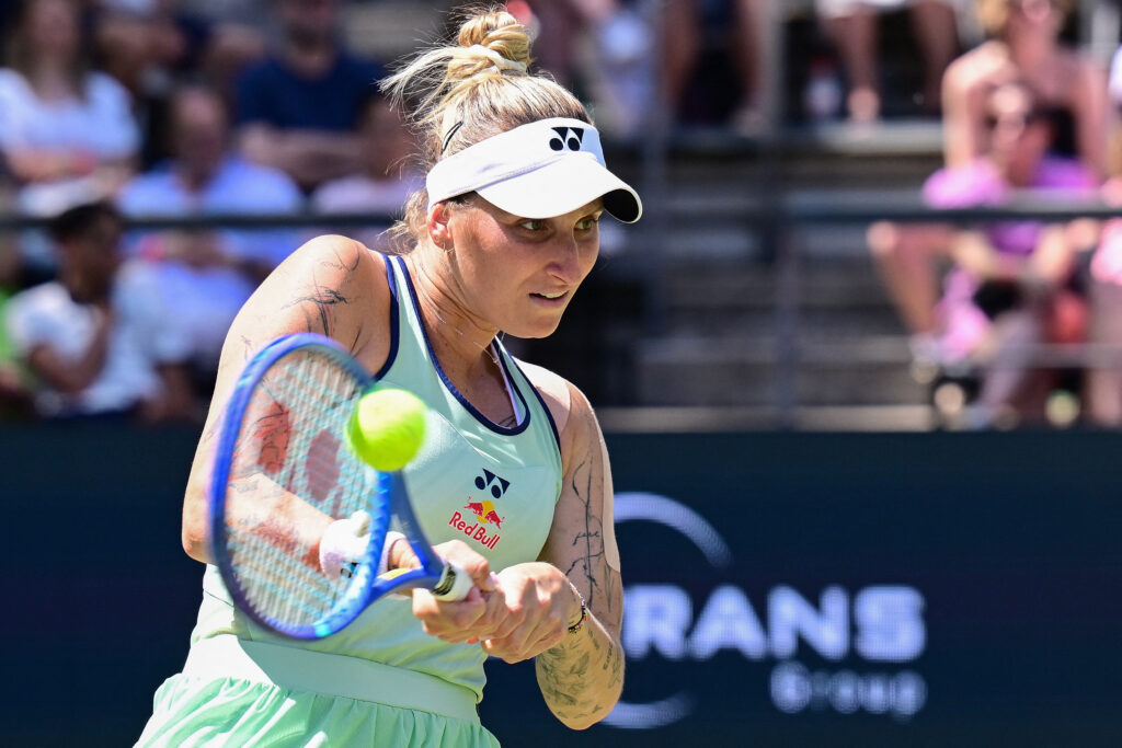 Marketa Vondrousova plays in WTA tournament in Berlin.