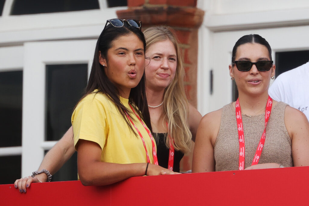 Emma Raducanu of Great Britain is seen in attendance during the Men's Singles Semi Final match