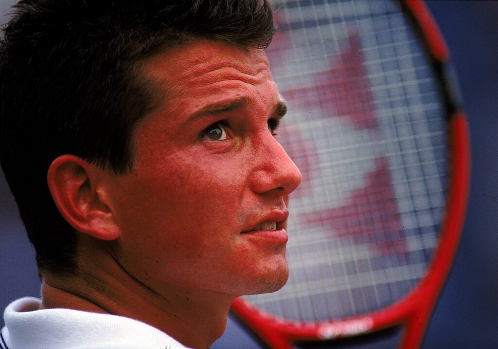 Richard Krajicek looks on during the 1999 US Open
