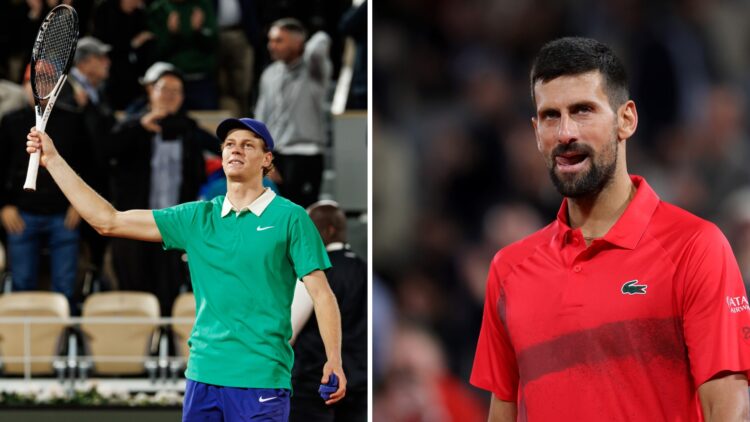Jannik Sinner beats Novak Djokovic at the French Open