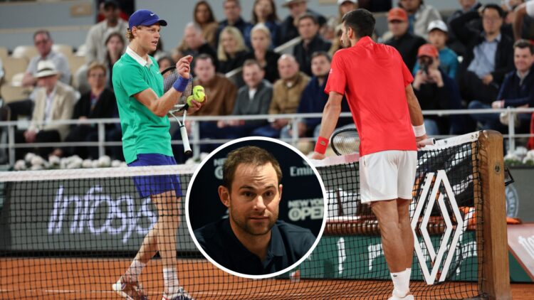 Andy Roddick was impressed with Jannik Sinner's performance against Novak Djokovic at the French Open