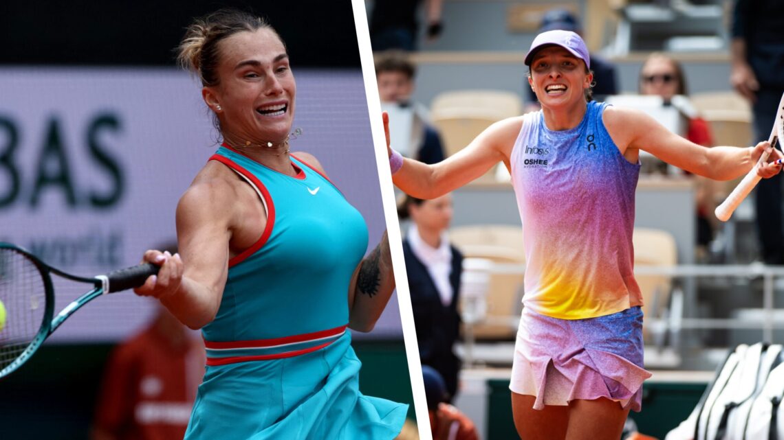 Left: Aryna Sabalenka and Right: Iga Swiatek