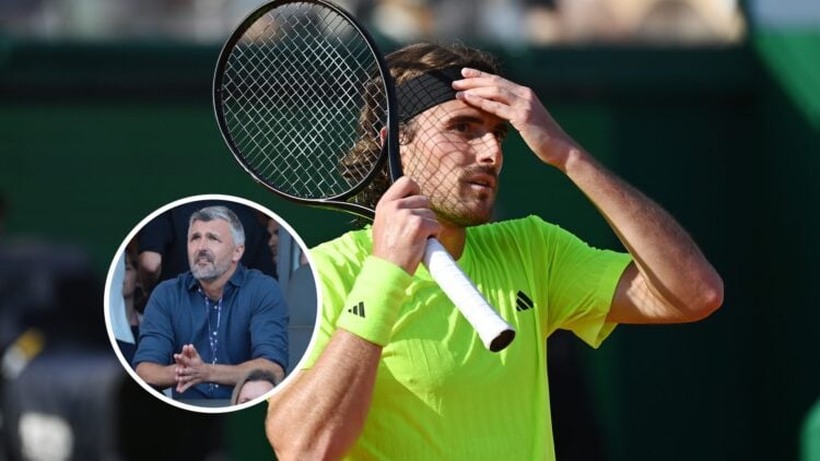 Goran Ivanisevic (L) at EUROS 2024, Stefanos Tsitsipas (R) at the Monte Carlo Masters