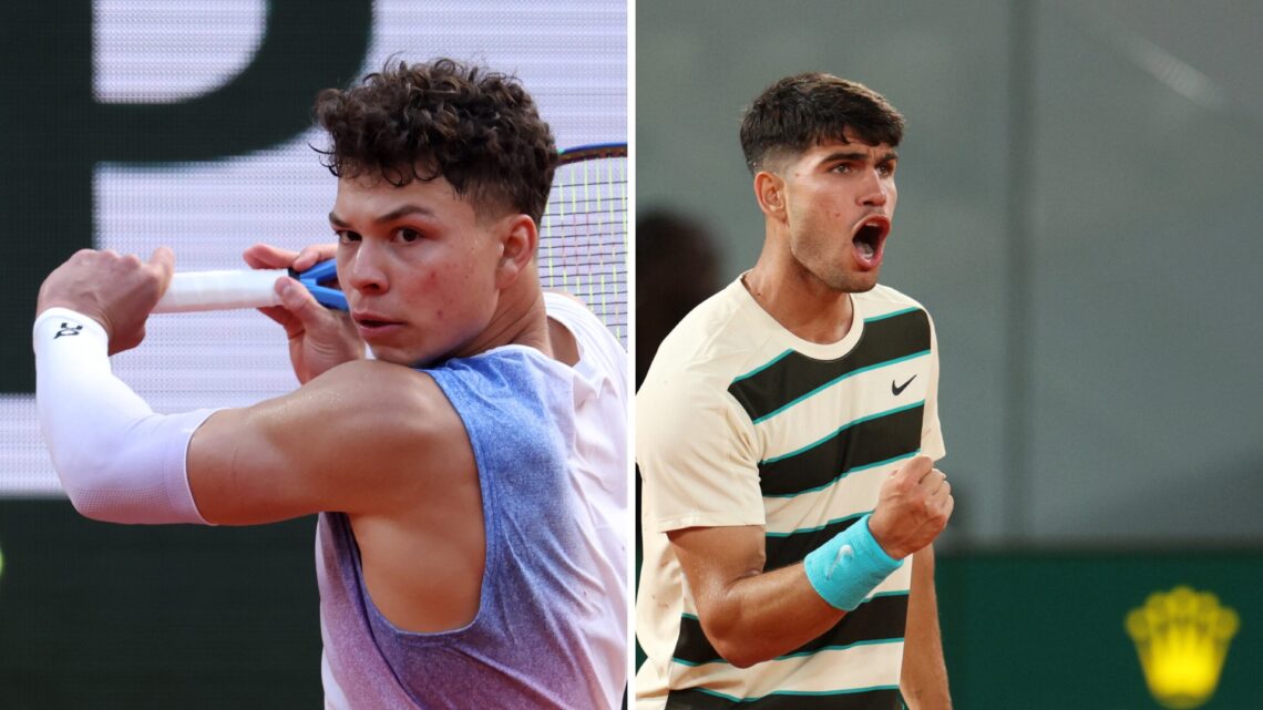 Left: Ben Shelton and Right: Carlos Alcaraz