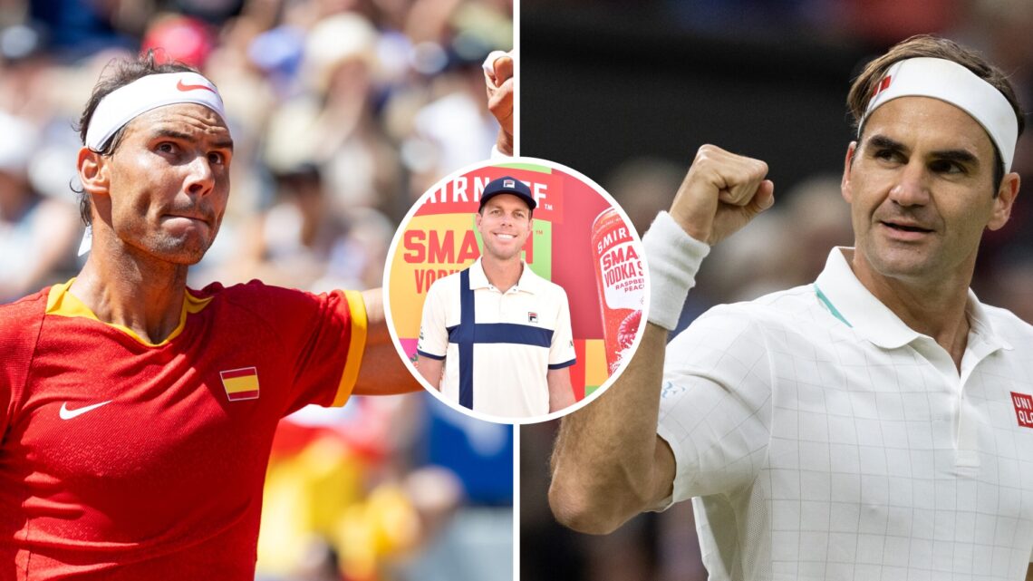 Split image of Rafael Nadal is playing during the Men's Singles Second Round match against Novak Djokovic on the Olympic Games Paris 2024 at Roland...