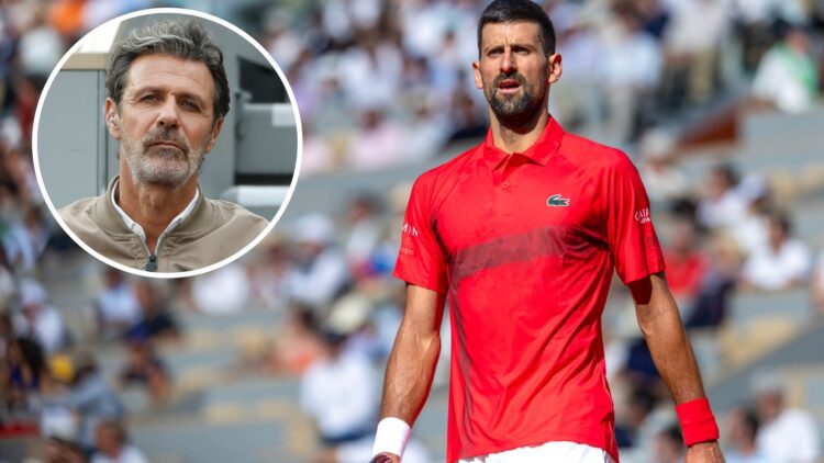 Novak Djokovic of Serbia during his match against Cameron Norrie of Great Britain in the fourth round of the singles competition on Court Philippe-...