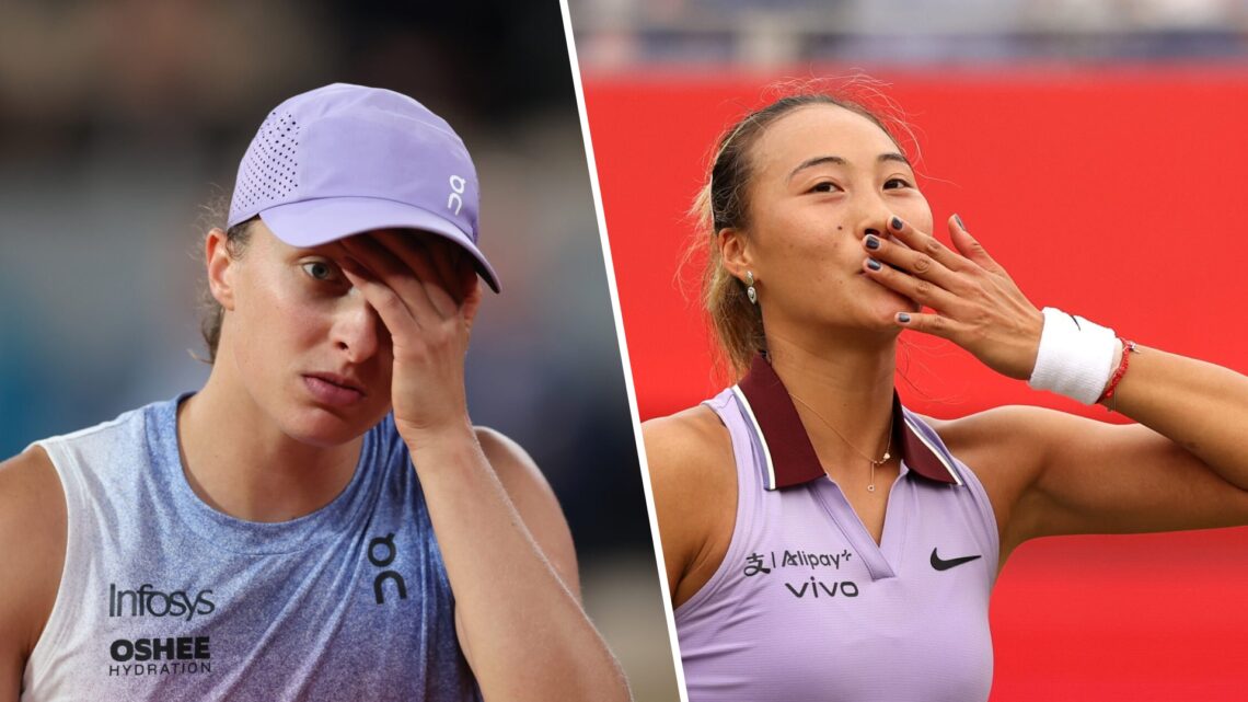 Left: Iga Swiatek and Right: Qinwen Zheng