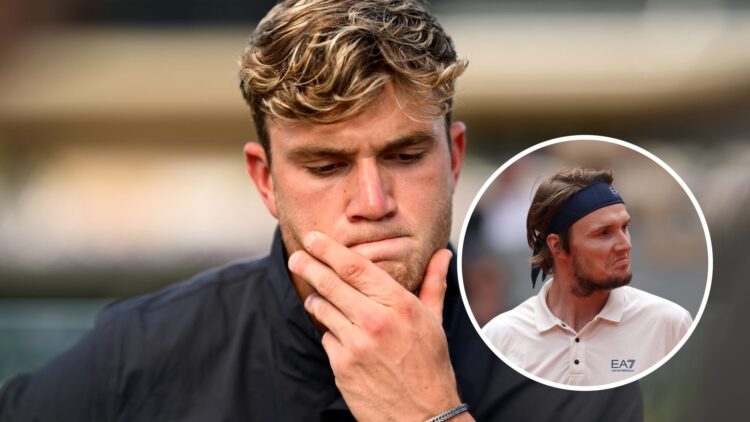 Jack Draper (L) thinking ahead of Wimbledon in 2025, Alexander Bublik (R) at the French Open in 2025.