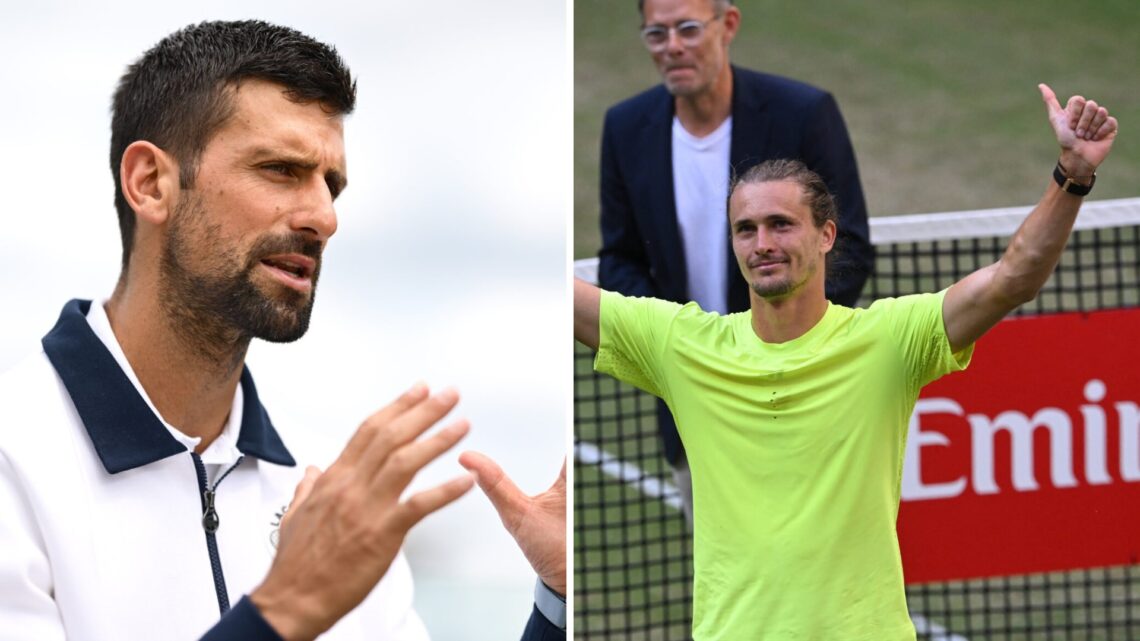 Left: Novak Djokovic and Right: Alexander Zverev