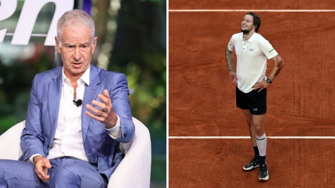 Left: John McEnroe and Right: Alexander Bublik