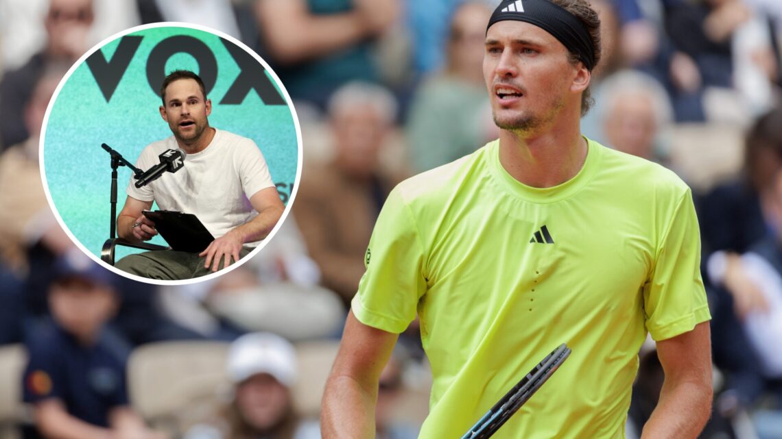 Alexander Zverev of Germany looks on against Learner Tien of United States during the Men's Singles First Round match during Day Three of the 2025 ...