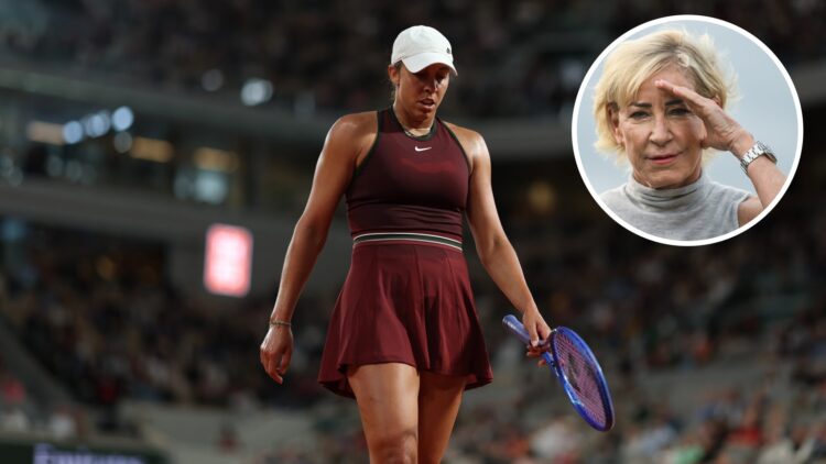 Madison Keys of United States looks on against Coco Gauff of United States during the Women's Singles Quarter Final match on Day Eleven of the 2025...