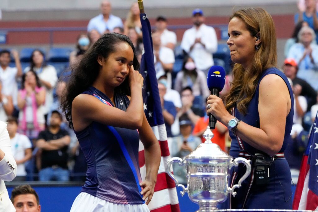 Leylah Fernandez after losing the 2021 US Open final.