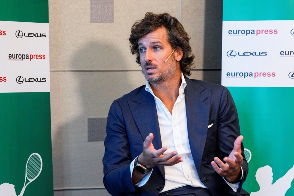 Feliciano Lopez, Director of the 2024 Davis Cup finals, attends during the Desayunos Deportivos Europa Press "Feliciano Lopez" held at Hotel Eurostars Madrid Tower.