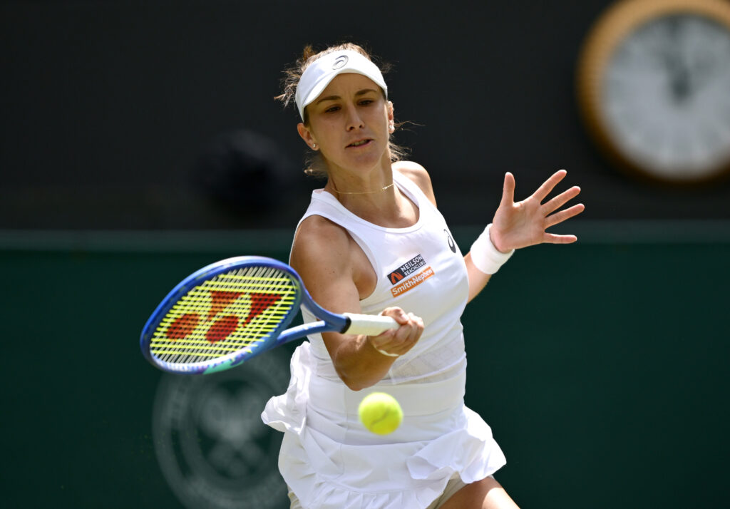Belinda Bencic plays at Wimbledon