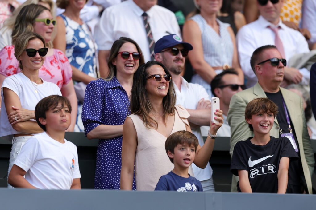 Amanda Anisimova's family watch on as Amanda Anisimova plays Aryna Sabalenka in the Wimbledon semifinal